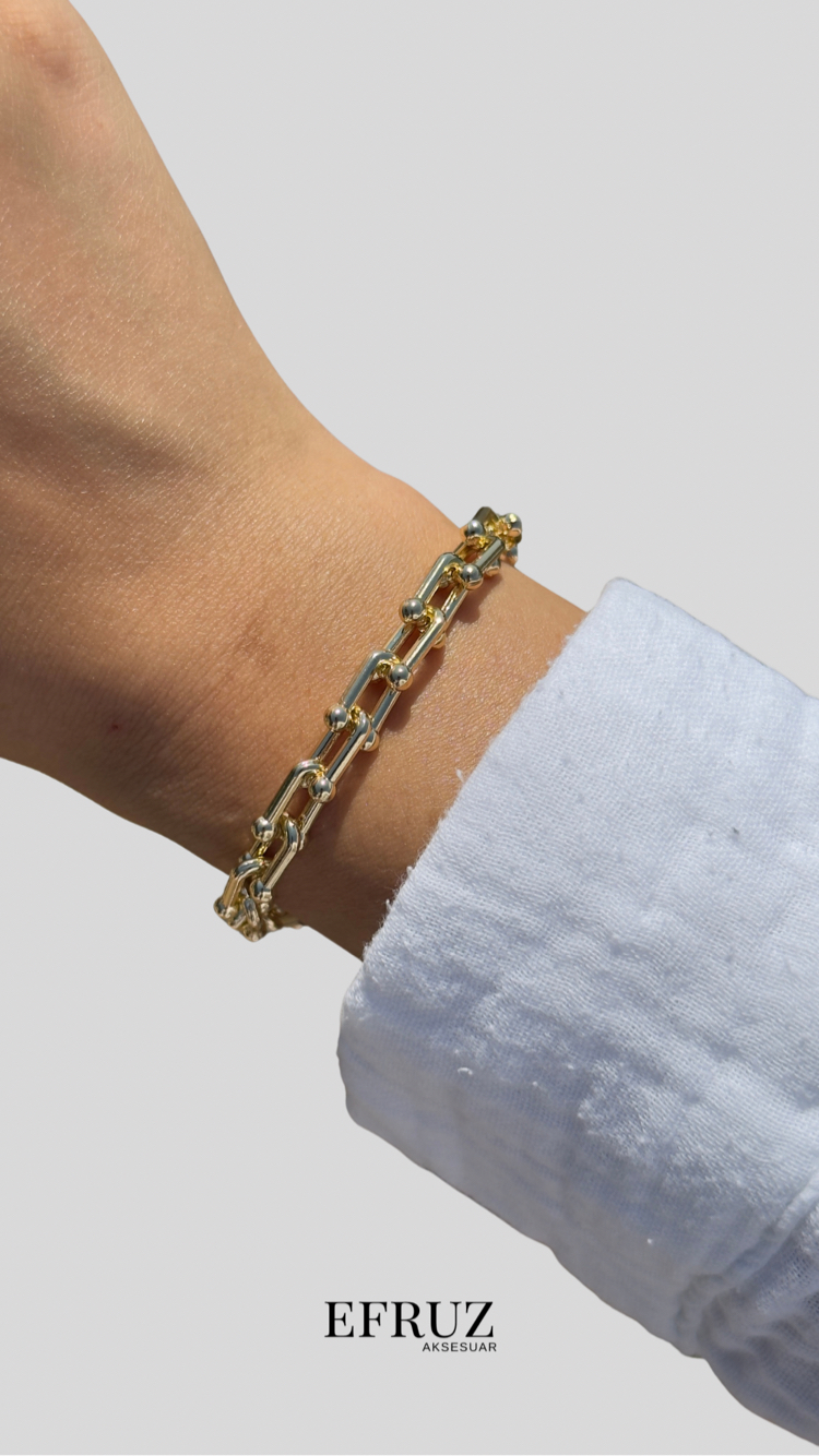 Ataç zincir bileklik | 14K VİP KAPLAMA