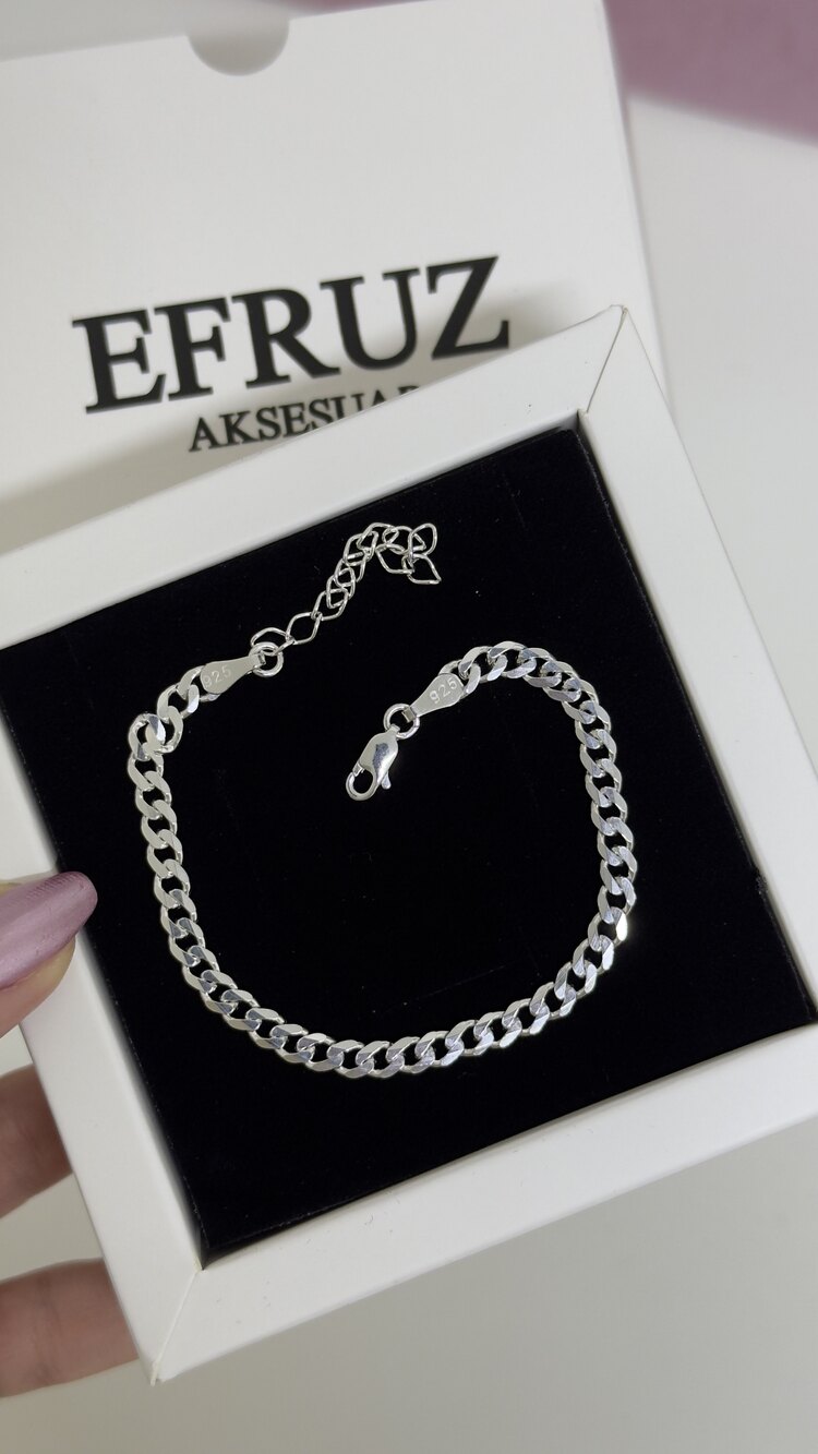 925 ayar gümüş erkek gurmet zincir bileklik