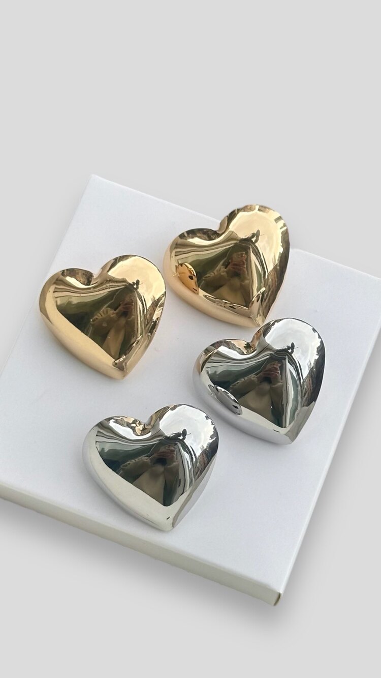 Bıg heart küpe |Altın kaplama
