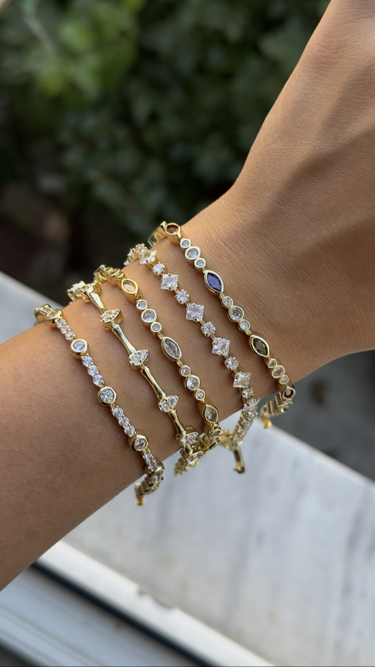 Minimal damla taşlı bileklik | 14K VİP KAPLAMA