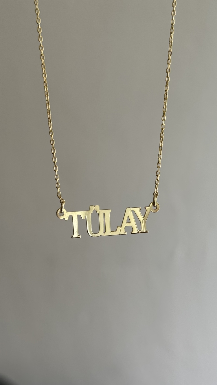 Düz font isim kolye | 925 ayar gümüş