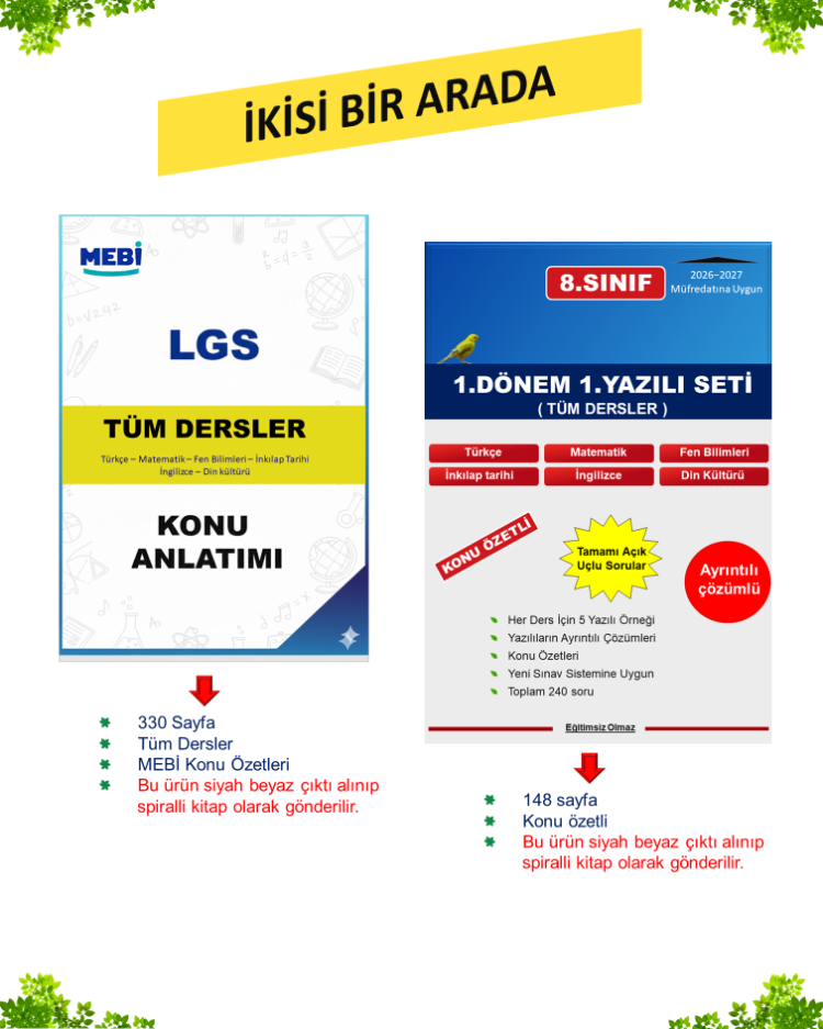 LGS MEBİ Tüm Dersler Konu Anlatımı + Yazılı Seti