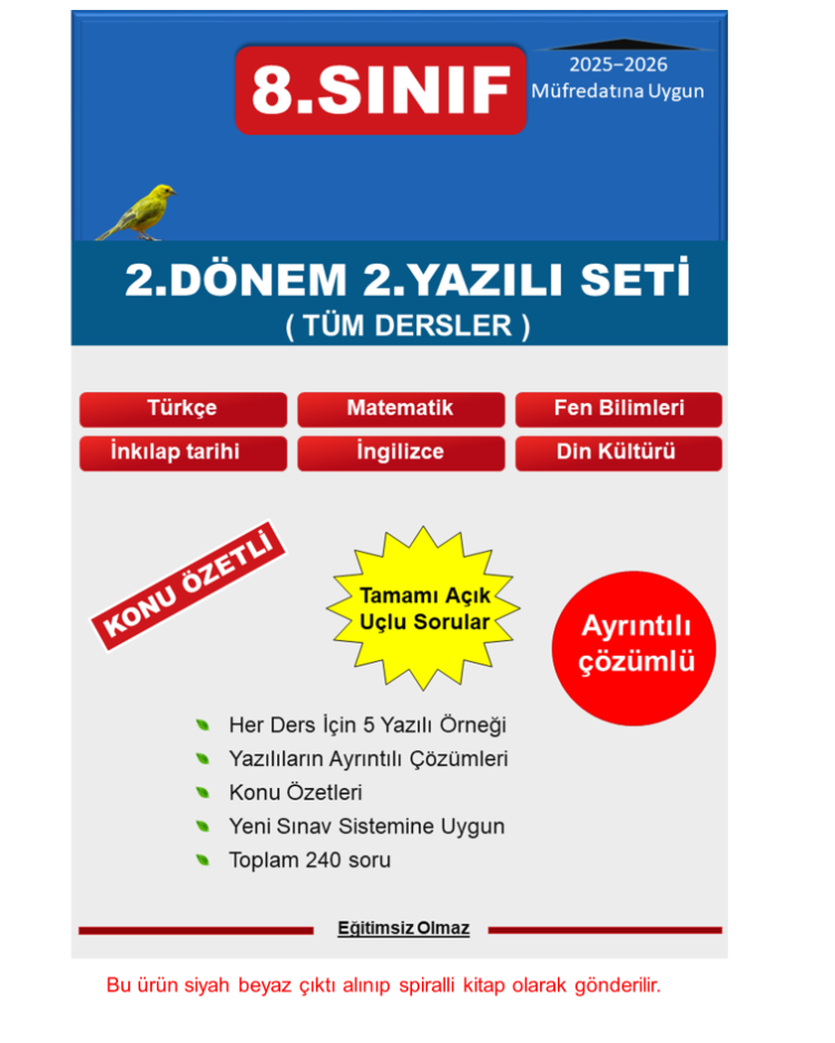 LGS MEBİ Tüm Dersler Konu Anlatımı + Yazılı Seti