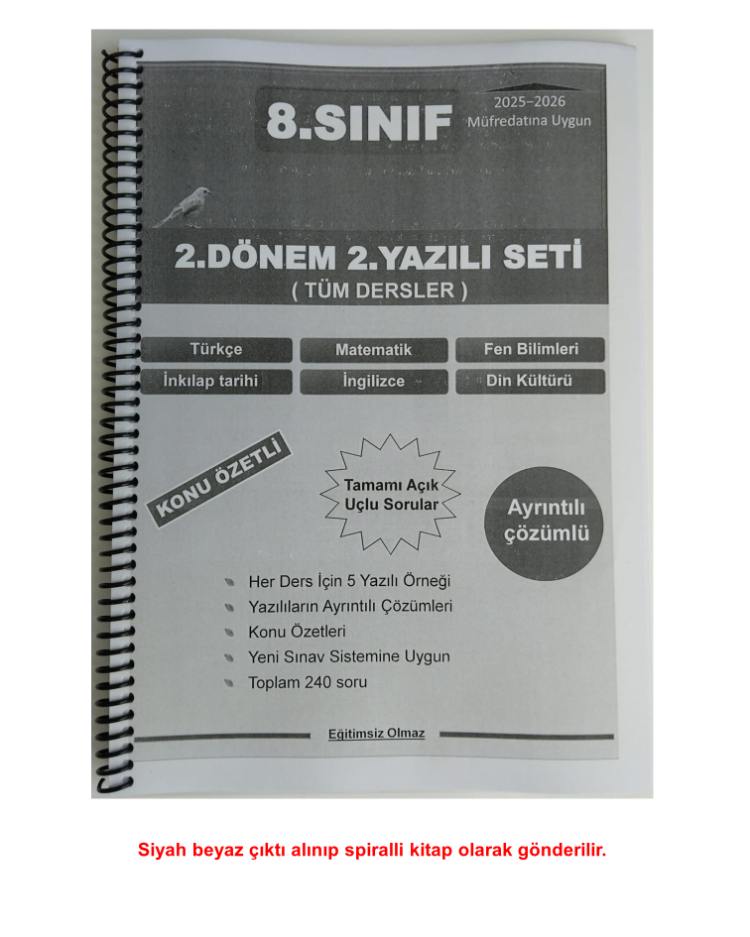 8.Sınıf 2.Dönem 2.Yazılı Seti - PTT Kargo