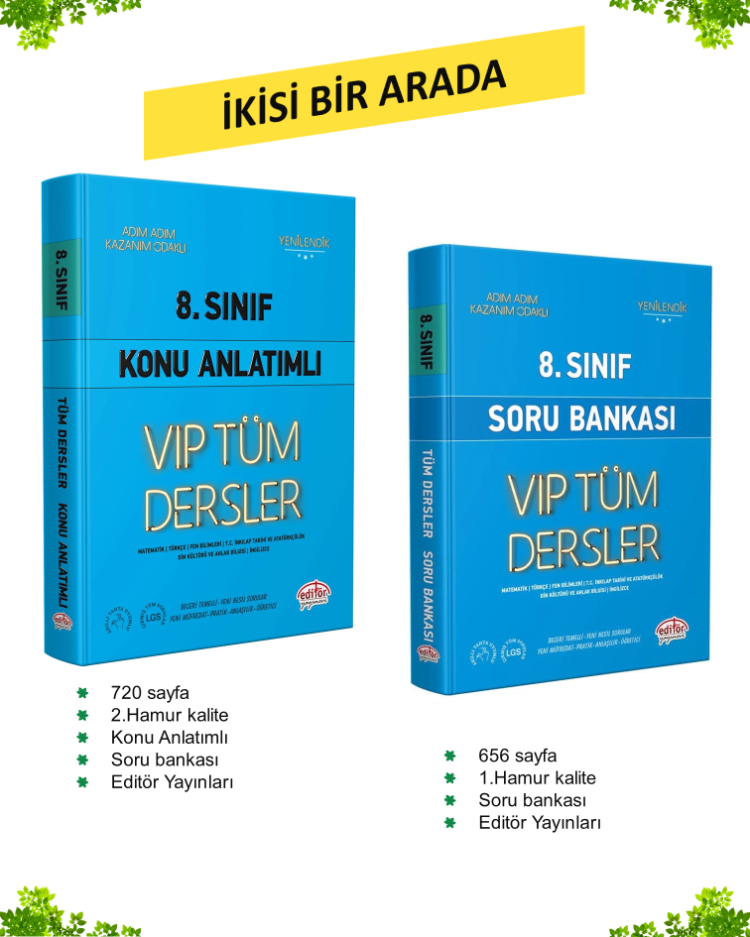 8.Sınıf Tüm Dersler Konu Anlatımlı Kitap + Soru Bankası