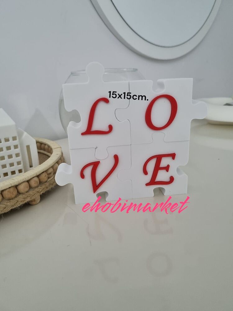 love yazılı yapboz silikon kalıp 