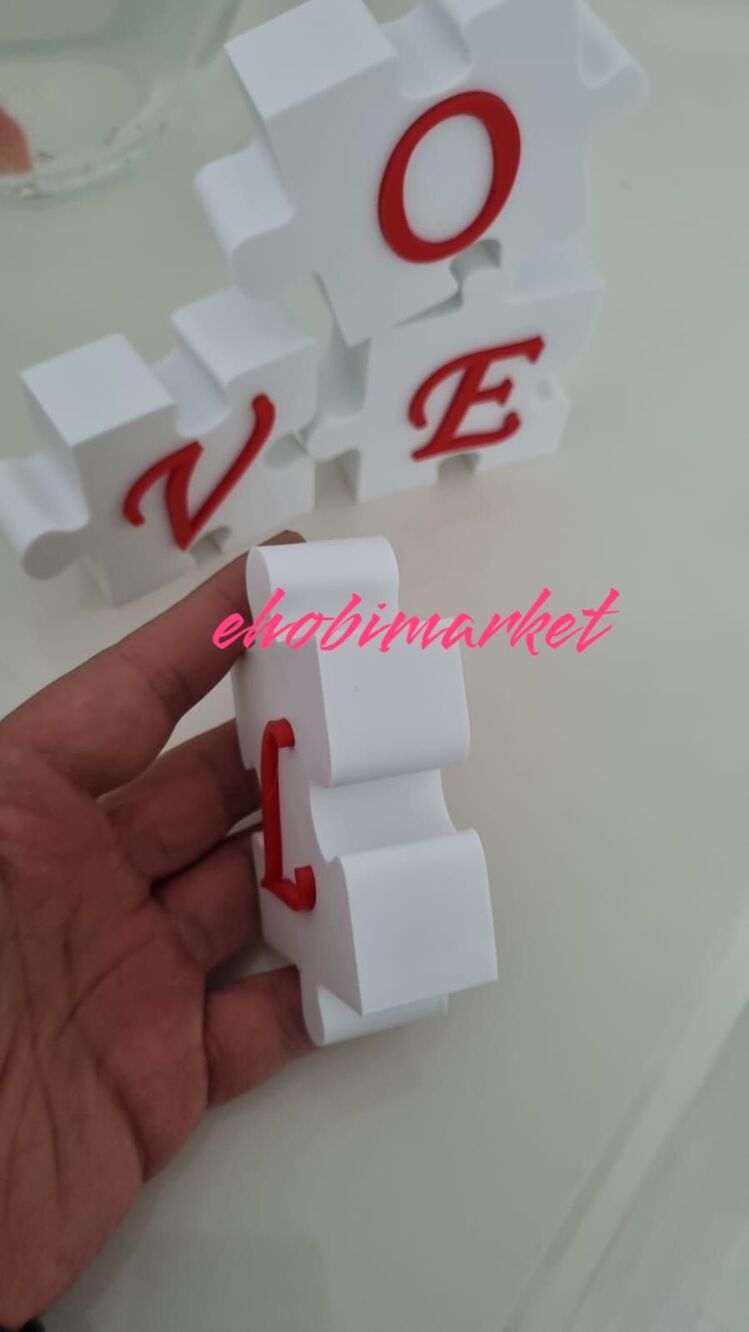 love yazılı yapboz silikon kalıp 