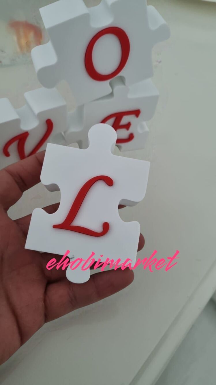 love yazılı yapboz silikon kalıp 