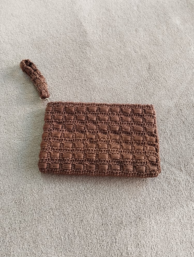 Makrome clutch kahverengi 