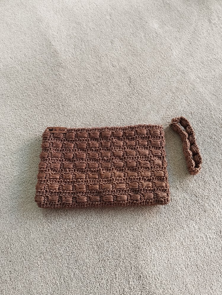 Makrome clutch kahverengi 