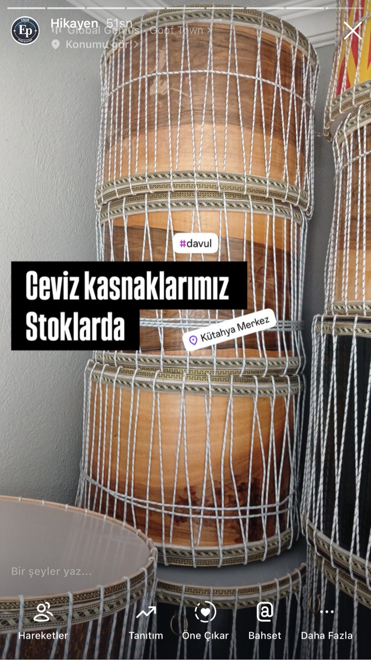 Ceviz kasnak eker percussion