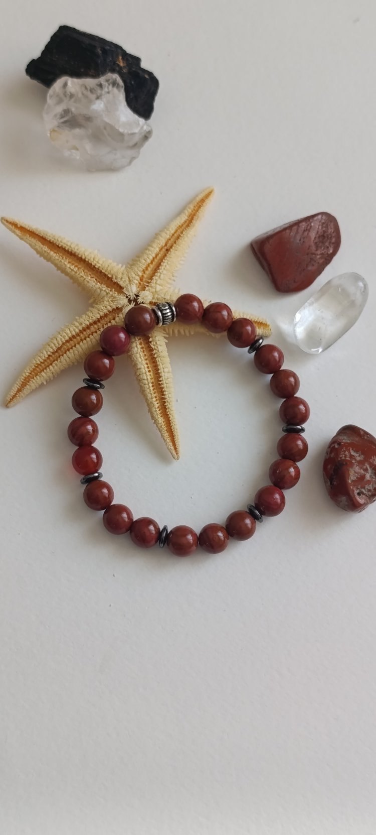 Yaşam Ateşi Red Jasper & Hematit Bileklik 