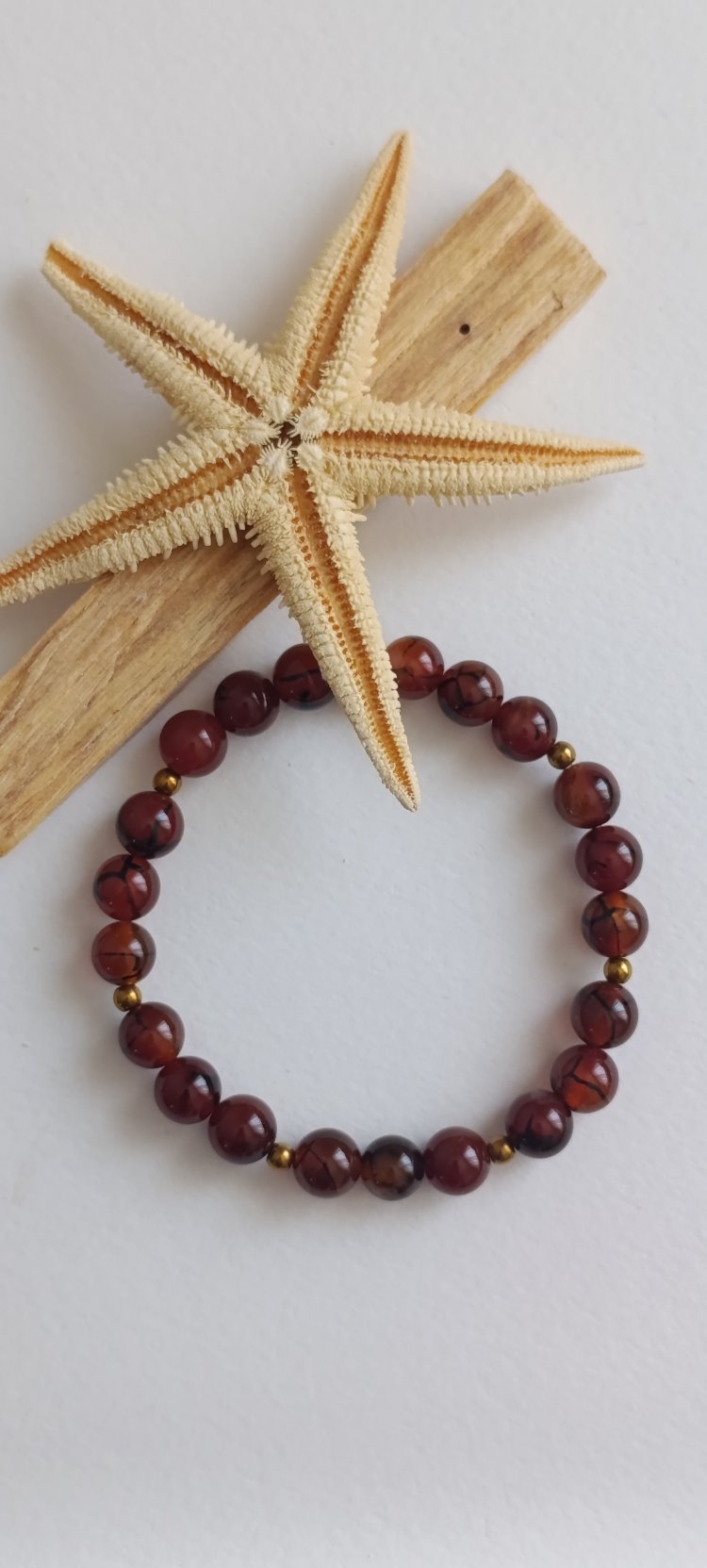 (Carnelian Agate) Kırmızı Akik & Hematit Bileklik 