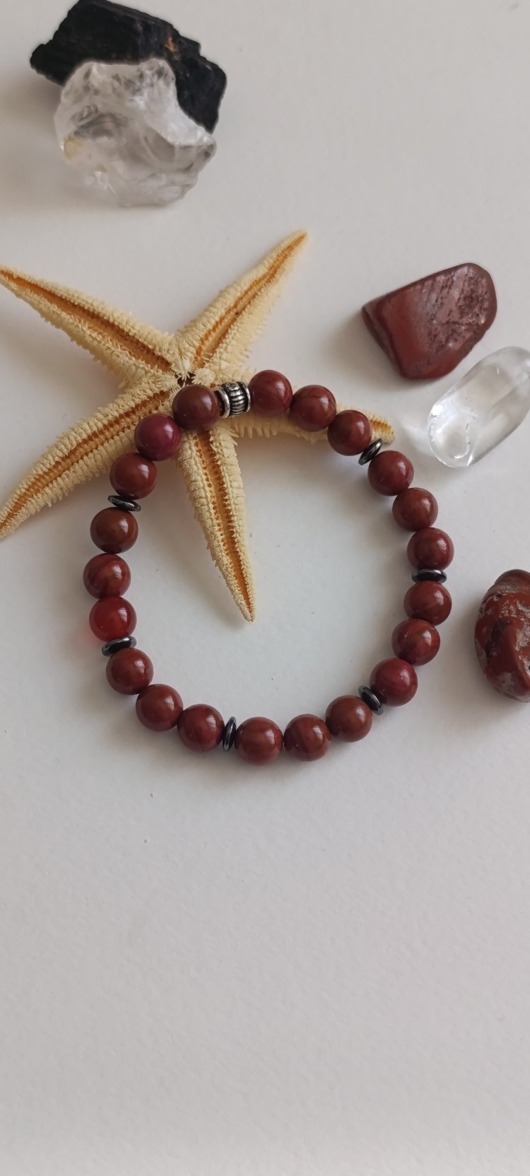 Yaşam Ateşi Red Jasper & Hematit Bileklik 