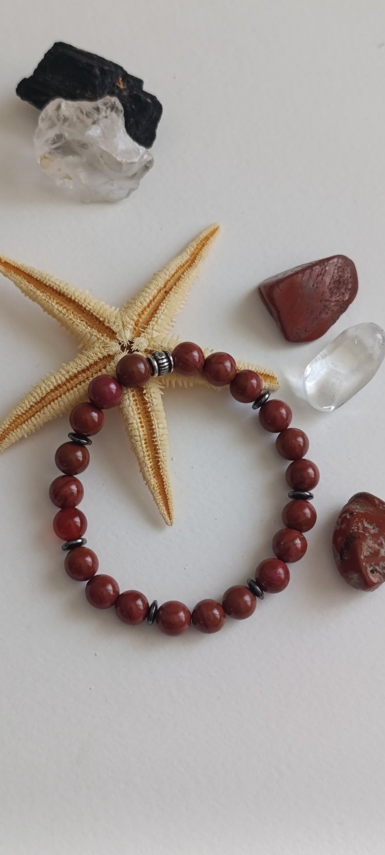 Yaşam Ateşi Red Jasper & Hematit Bileklik 