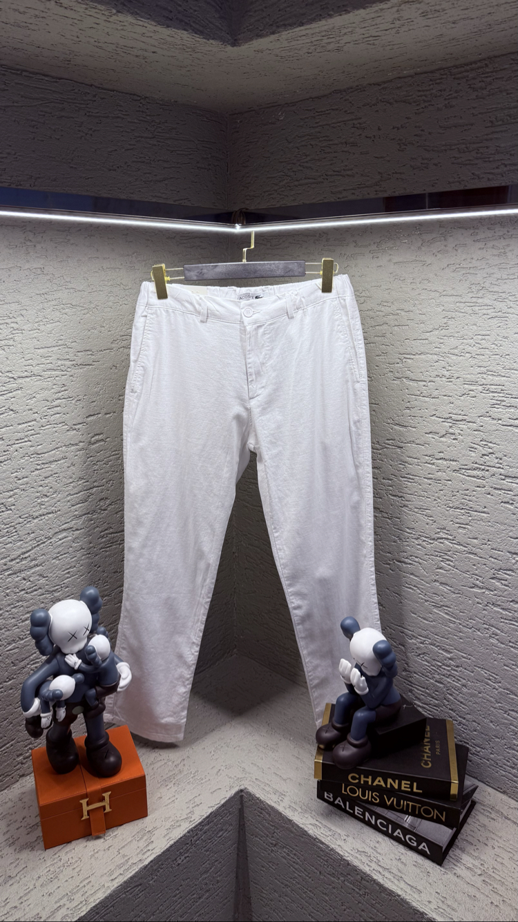 LACOSTE PREMİUM KETEN PANTOLON BEYAZ