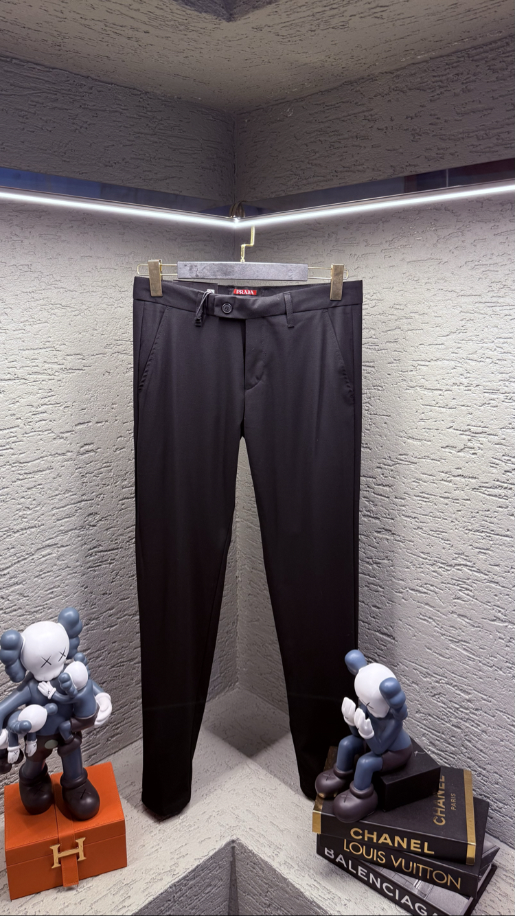PRADA DEMİR LOGO KUMAŞ PANTOLON SİYAH
