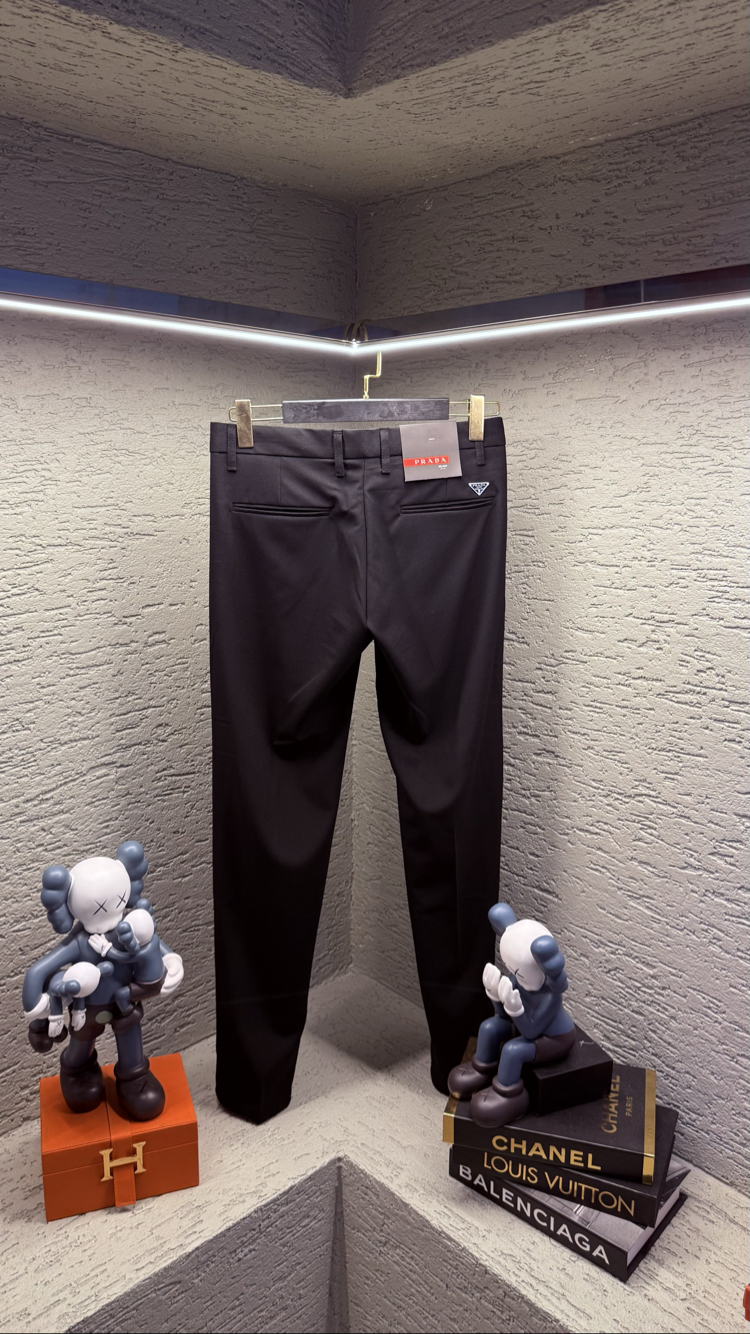 PRADA DEMİR LOGO KUMAŞ PANTOLON SİYAH