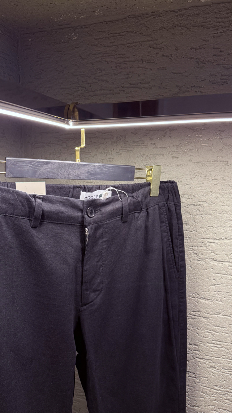 LACOSTE PREMİUM KETEN PANTOLON SİYAH