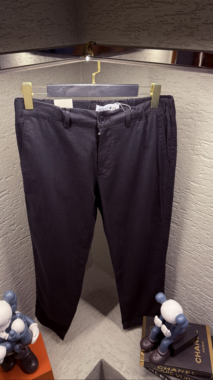 LACOSTE PREMİUM KETEN PANTOLON SİYAH