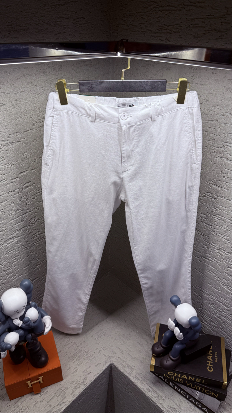 LACOSTE PREMİUM KETEN PANTOLON BEYAZ