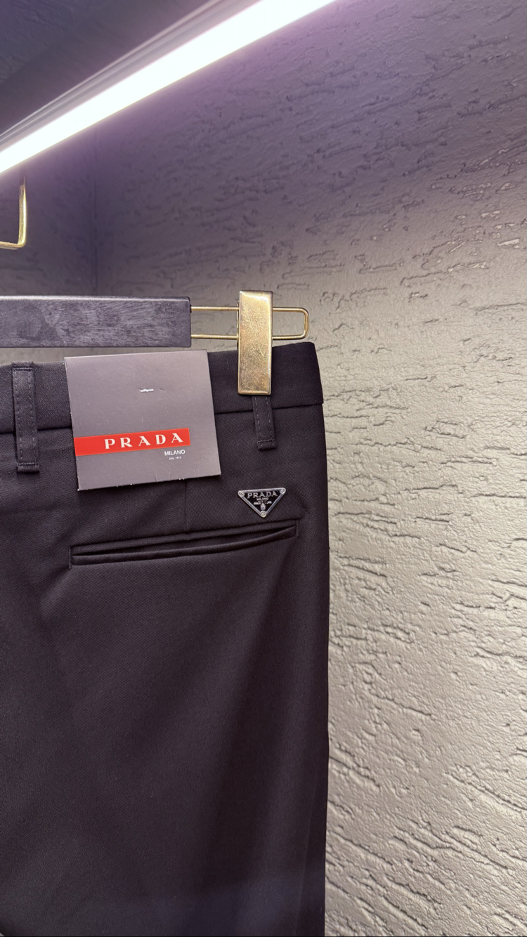 PRADA DEMİR LOGO KUMAŞ PANTOLON SİYAH
