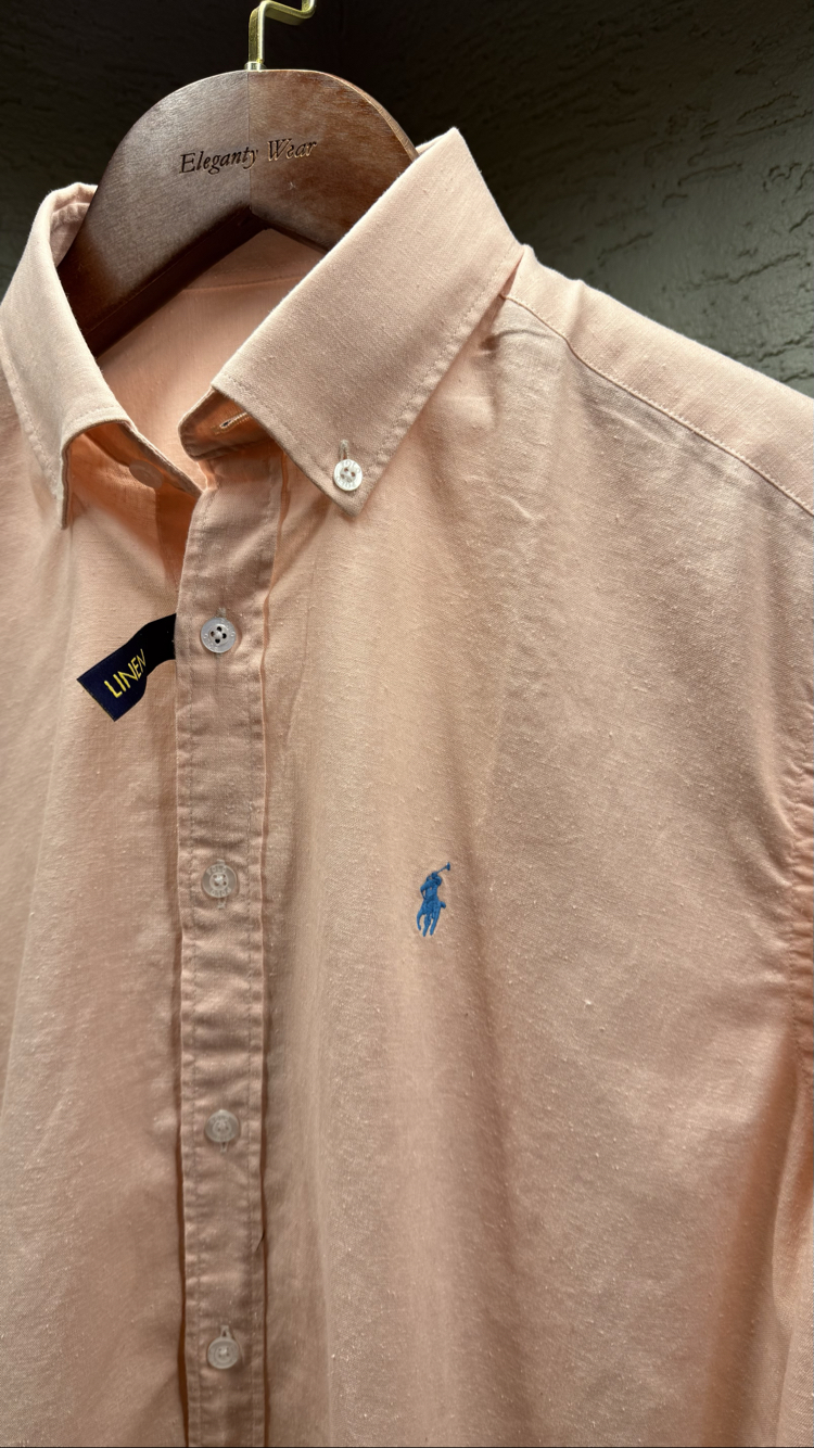 POLO RALPH LAUREN KETEN GÖMLEK PEMBE