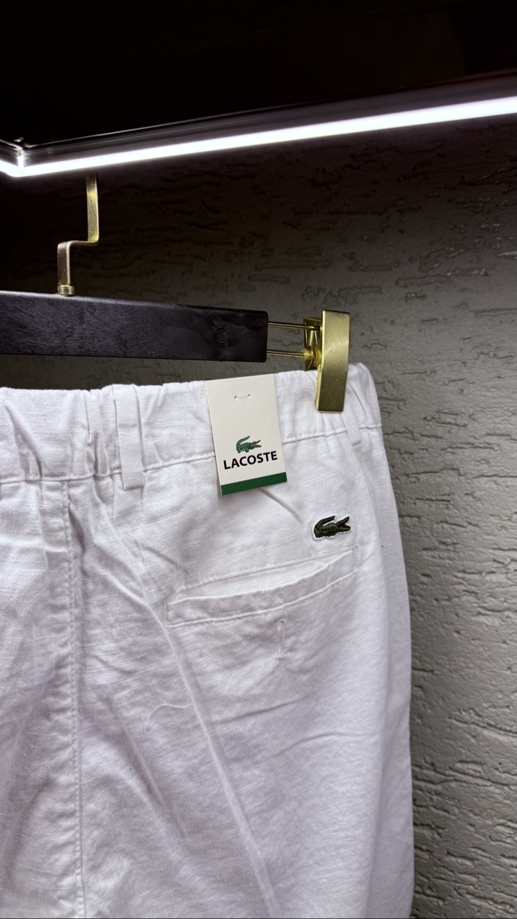 LACOSTE PREMİUM KETEN PANTOLON BEYAZ