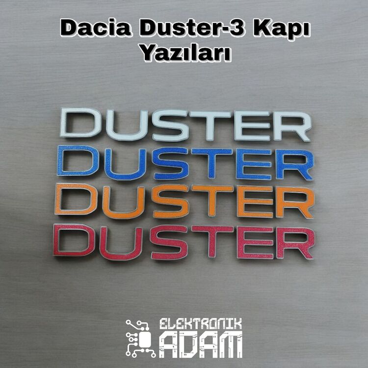 Renault Duster-3 Kapı Üzeri Renkli Duster Yazısı