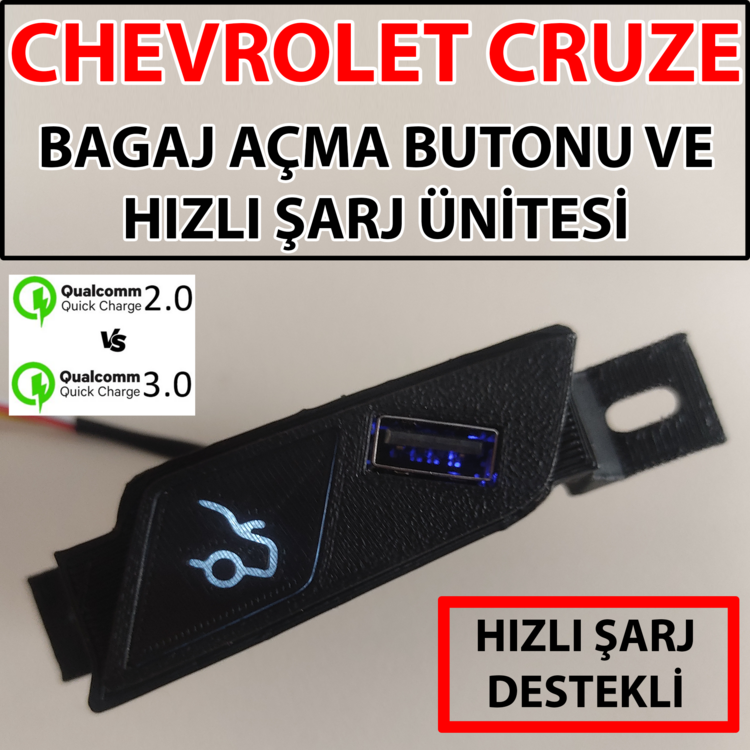 Cehvrolet Cruze İç Bagaj Açma Butonu ve Hızlı Şarj Ünitesi