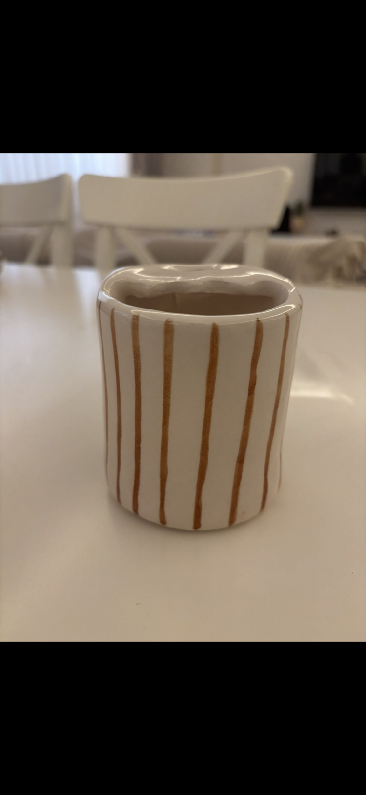 Kahverengi çizgili Termos Bardak