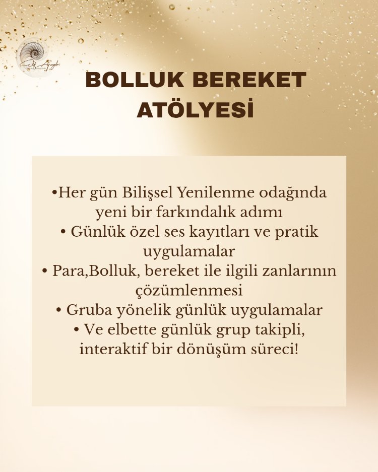 Bolluk, Para, Bereket Atölyesi