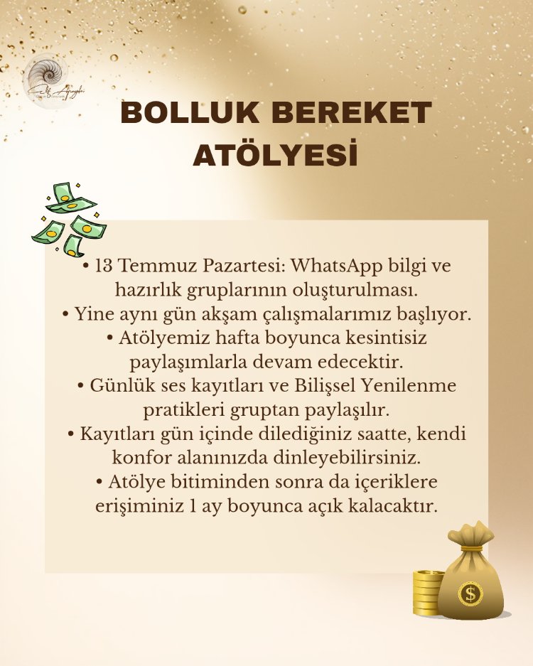 Bolluk, Para, Bereket Atölyesi