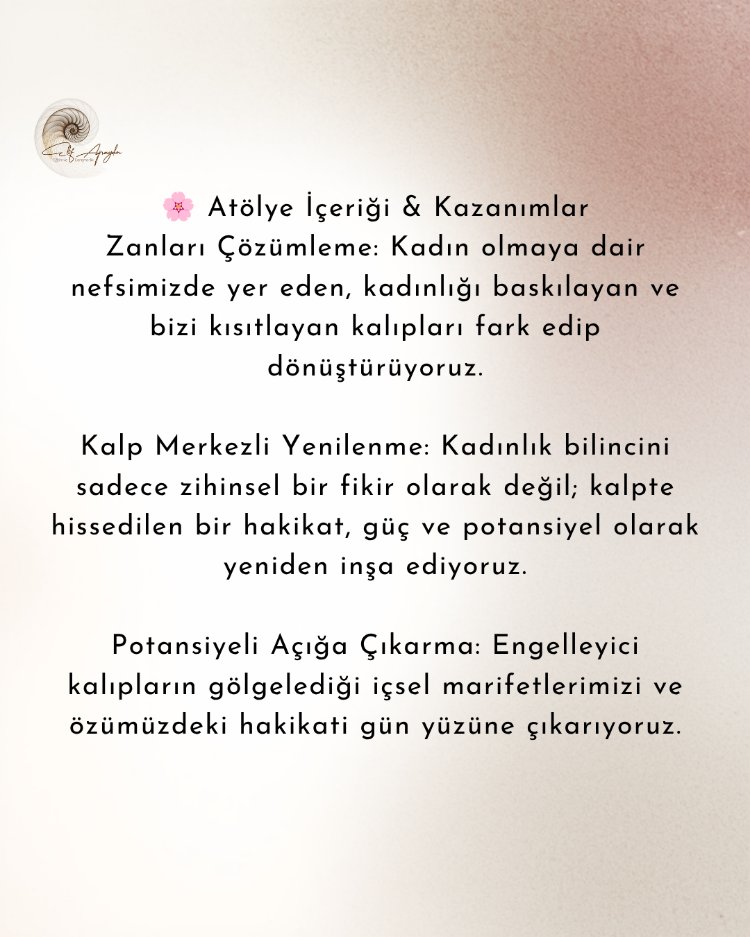 Kadınlığınla Barış Atölyesi
