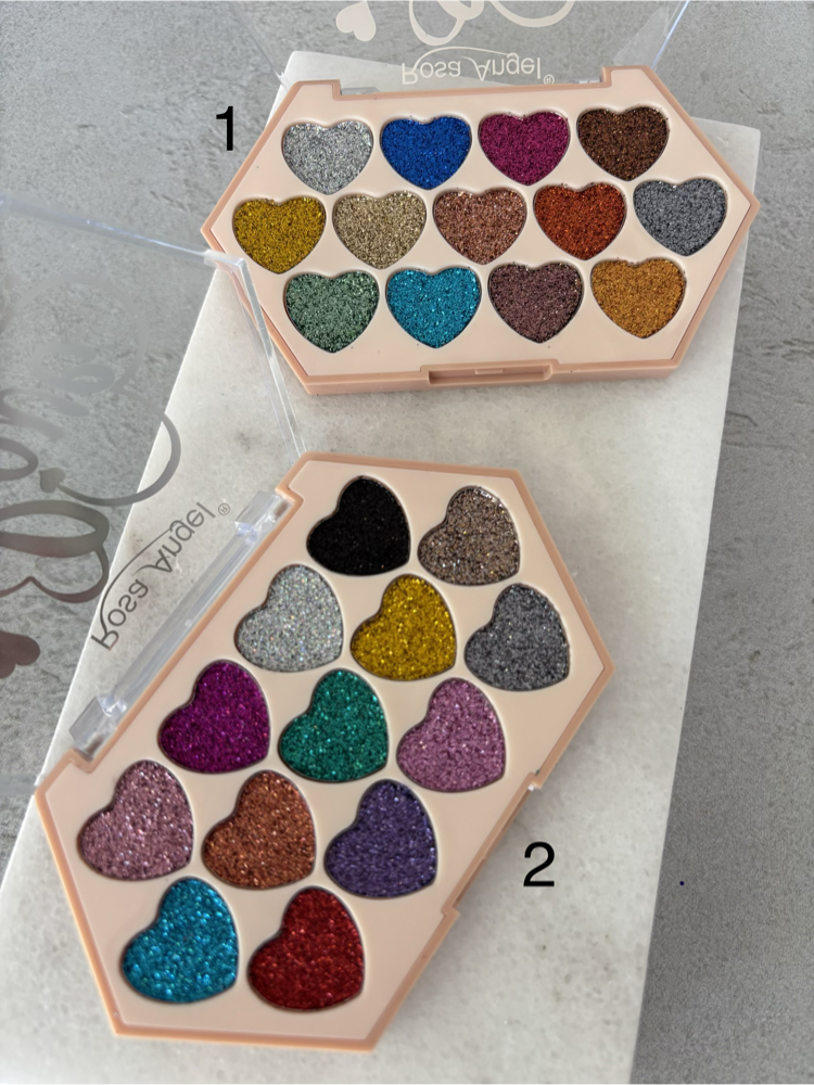 13 Renk Kalp Pigment Glitter Paleti