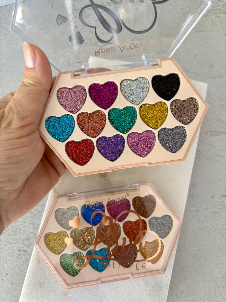 13 Renk Kalp Pigment Glitter Paleti