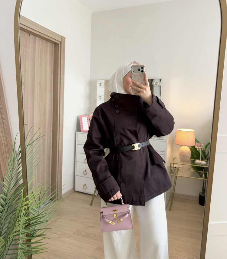 Burgundy trench jacket