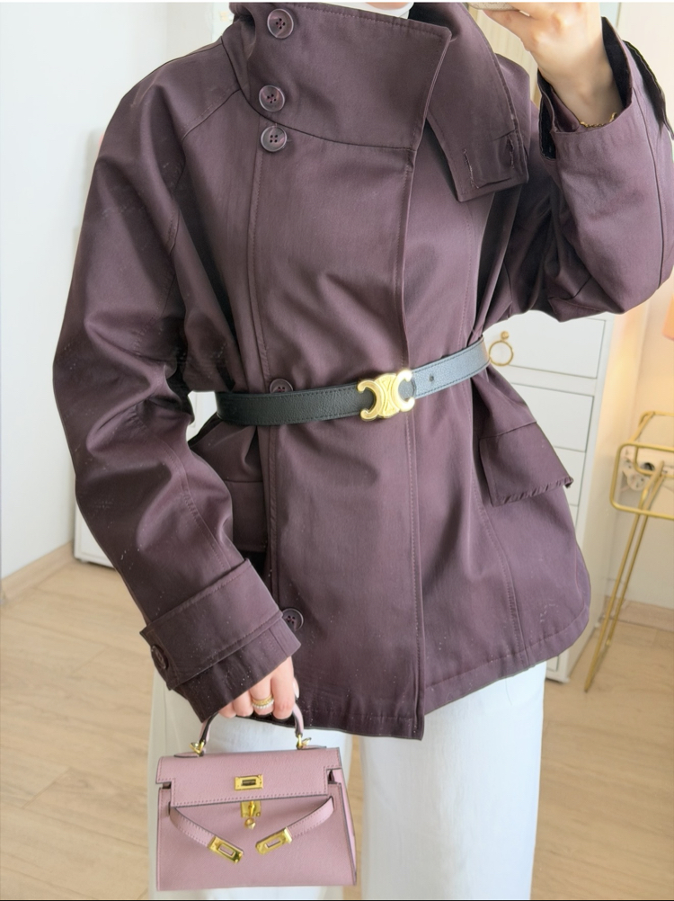 Burgundy trench jacket