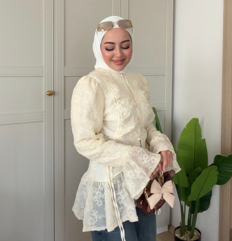 Desenli detaylı tunik