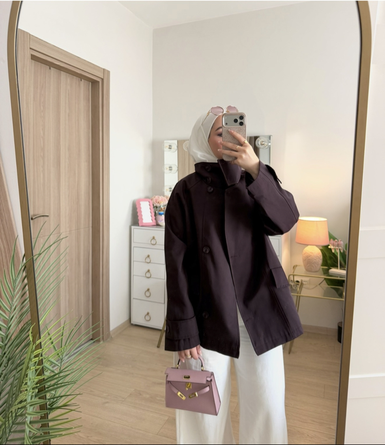 Burgundy trench jacket