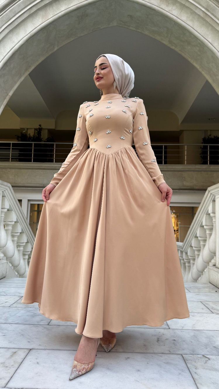 taşlı prenses elbise