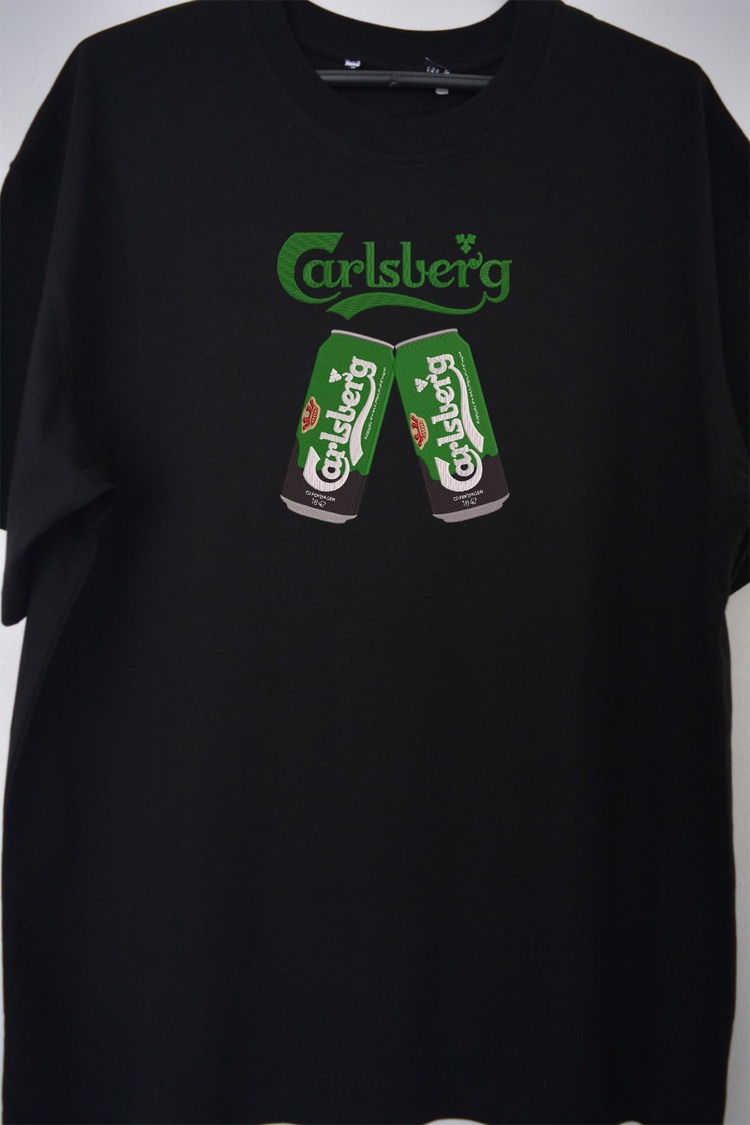 Carlsberg Nakış İşlemeli Unisex Oversize T-Shirt