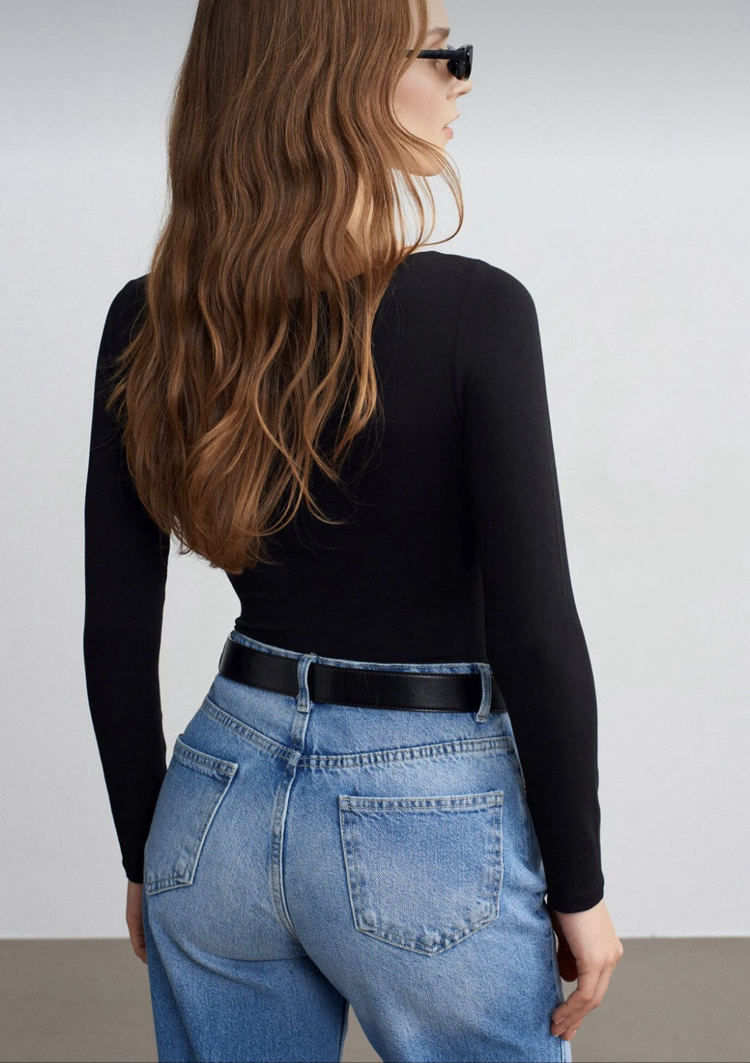 Dilvin 32549 kayık yaka bodysuit