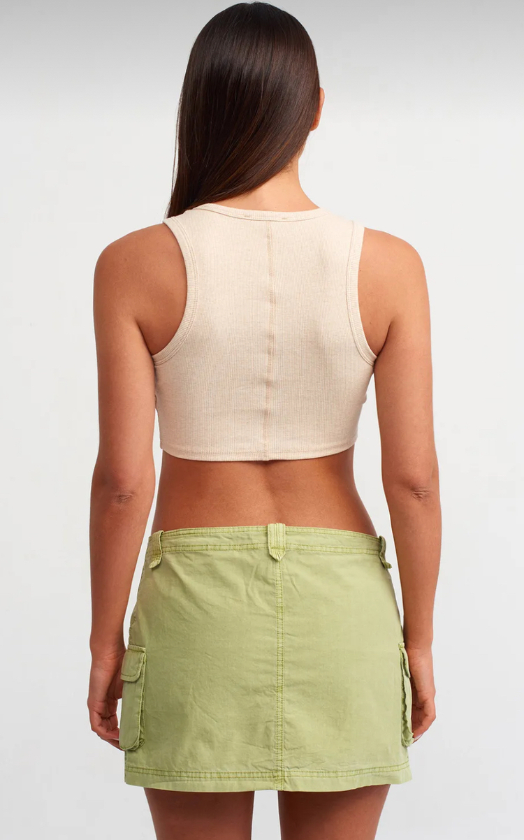 Dilvin dikiş detaylı crop top - BEJ MENANJ