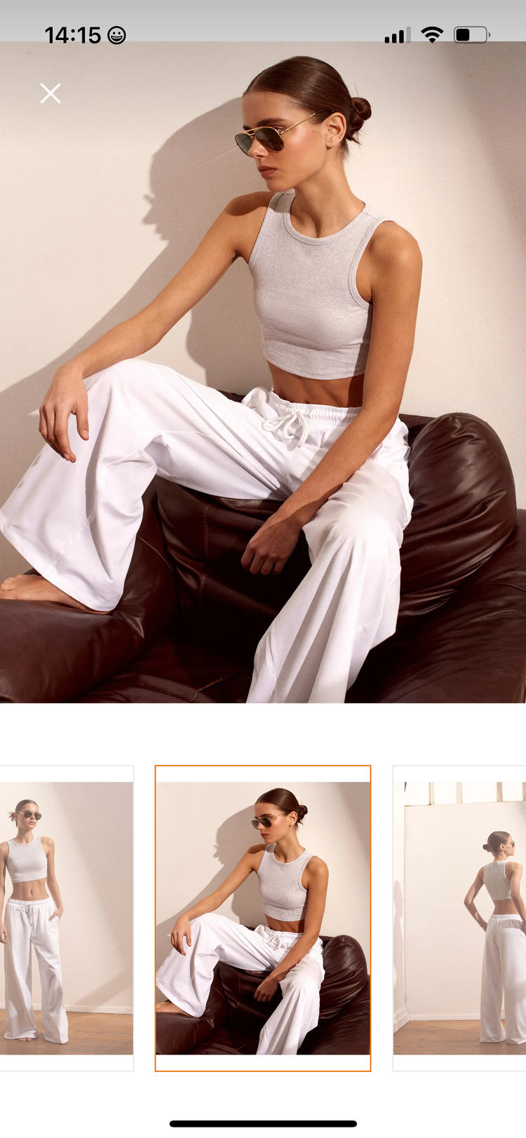 Dilvin dikiş detaylı crop top - GRİ MELANJ