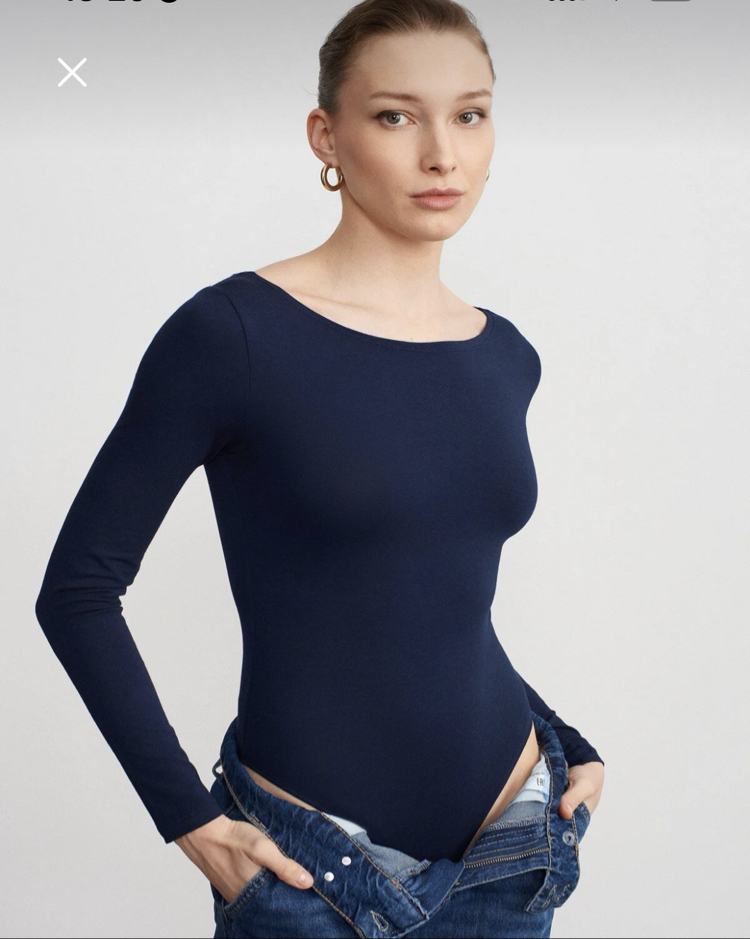 Dilvin 32549 kayık yaka bodysuit