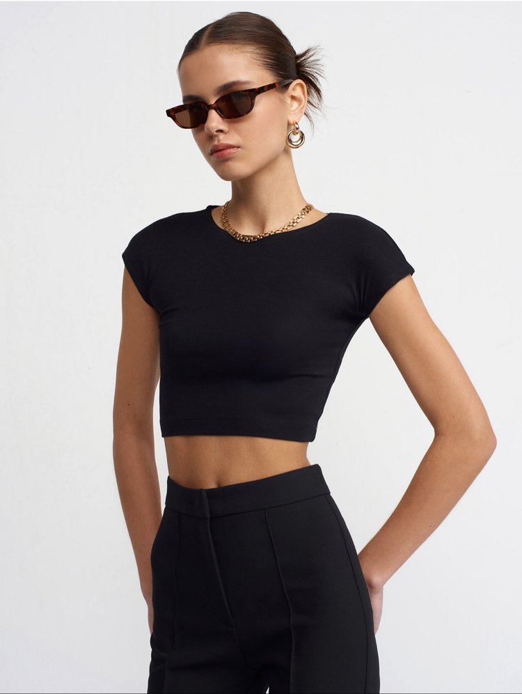Dilvin modal pamuklu T-Shirt - Siyah