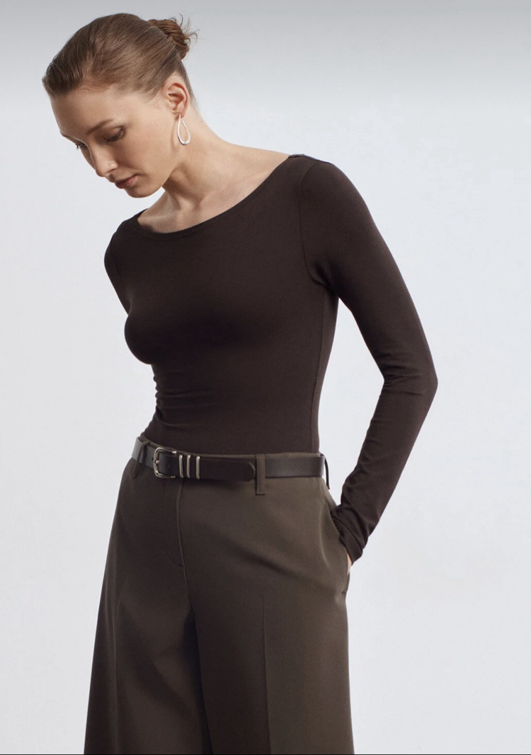 Dilvin kayık yaka bodysuit