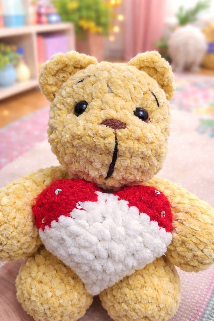 Kalpli sevimli teddy bear ayıcık