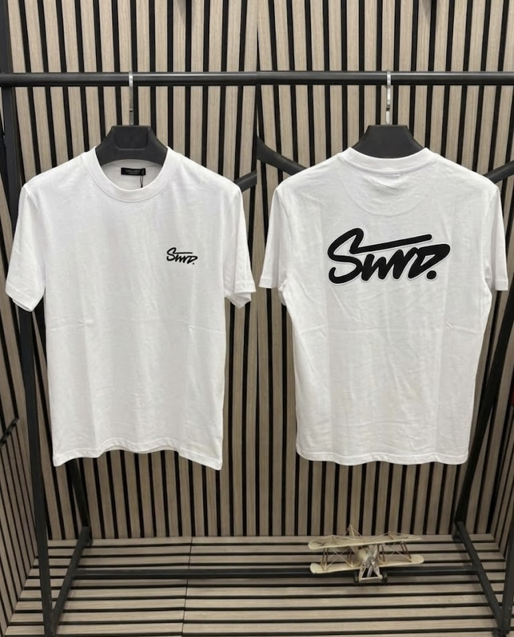 STWD Beyaz Yarım Oversize T-shirt 